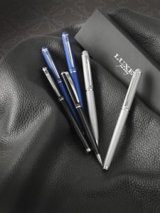 Parure stylo à bille et roller Andante bleu  | Parure publicitaire | KelCom Argent 5
